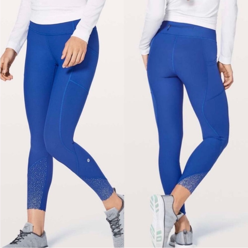 Bring Blue Athletic lululemon Leggings with scalloped edges